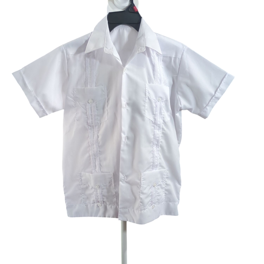 Classic Guayavera White Kit Shirt Size 10 Boys’ White Guayabera Shirt – Short